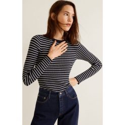 Mango - Sweter Mariner. Niebieskie swetry damskie Mango, l, bez wzorów, z dzianiny, bez kołnierzyka, bez ramiączek, krótkie, bez kaptura. W wyprzedaży za 39.90 zł.
