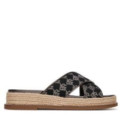 Klapki DKNY. Czarne klapki damskie DKNY, bez wzorów, bez obcasa. Za 272.99 zł.