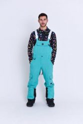 Spodnie ogrodniczki Yeh Man – Aqua. Białe spodnie snowboardowe męskie OOSC, m, bez wzorów, z materiału, narciarskie. Za 1,078.99 zł.
