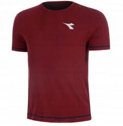 Koszulka tenisowa Diadora SS T-shirt Stratouno. Fioletowe koszulki sportowe męskie Diadora, na zimę, l, bez wzorów, z materiału, bez kołnierzyka, bez ramiączek, do biegania. Za 174.30 zł.