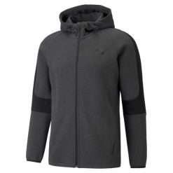 Bluza z kapturem zapinana na zamek błyskawiczny Puma Evostripe Core. Szare bluzy męskie Puma, xs, bez wzorów, z bawełny, z kapturem. Za 290.00 zł.