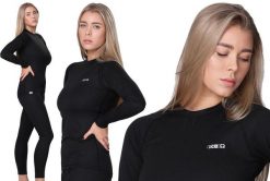 Bielizna termoaktywna damska Ice-Q Warm'N'Dry Woman. Czarna bielizna termoaktywna damska ICE-Q, l, bez wzorów, z materiału, bez ramiączek. Za 109.90 zł.
