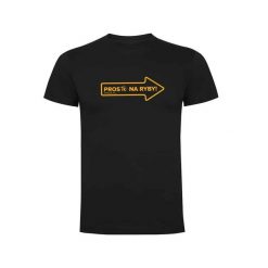 Koszulka męska t-shirt PROS to na ryby. Czarne t-shirty męskie Pros, m, bez wzorów, z bawełny, eleganckie, bez kołnierzyka. Za 129.00 zł.