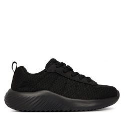 Sneakersy Skechers. Czarne trampki i tenisówki chłopięce Skechers, bez wzorów, bez zapięcia. Za 159.99 zł.