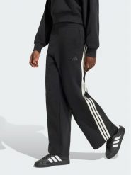 Adidas Spodnie dresowe 3-Stripes KV9868 Czarny Wide Fit. Czarne spodnie dresowe damskie Adidas, xl, bez wzorów, z bawełny. Za 299.99 zł.