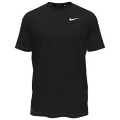 Koszulka męska Nike Essential. Czarne koszulki sportowe męskie Nike, m, bez wzorów, z materiału, bez kołnierzyka, bez ramiączek, na fitness i siłownię, dri-fit (nike). Za 129.99 zł.