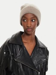 Calvin Klein Czapka Monogram Fold K60K612595 Beżowy. Brązowe rękawiczki damskie Calvin Klein, na zimę, bez wzorów, z materiału. Za 269.99 zł.