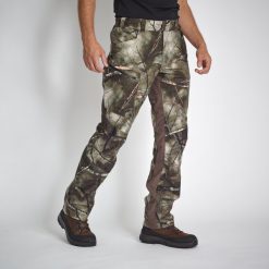 Spodnie Solognac 500 camo treemetic WTP. Brązowe spodnie sportowe męskie SOLOGNAC, l, bez wzorów, outdoorowe. W wyprzedaży za 249.99 zł.