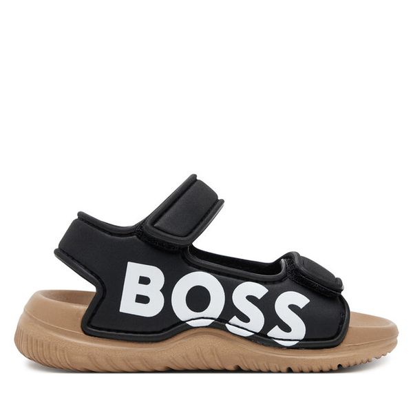 Sandały BOSS. Czarne sandały chłopięce Boss, bez zapięcia. Za 239.99 zł.