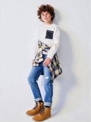 Mayoral Bluzka 7.065 Écru Regular Fit. T-shirty dla chłopców Mayoral, bez wzorów, z bawełny, bez ramiączek. Za 109.99 zł.