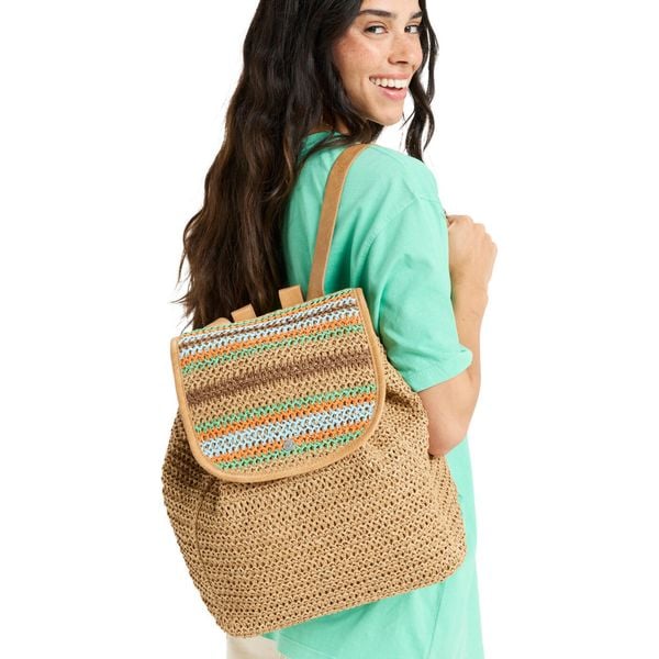 Plecak dla Kobiety COCO PEARL Żółty. Brązowe plecaki damskie Roxy, bez wzorów, z materiału. Za 179.99 zł.