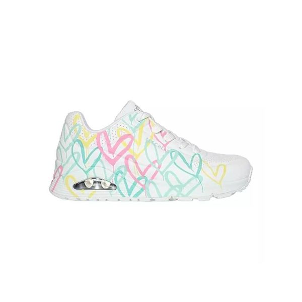 Baskets Femme UNO - CHANGED LOVE Skechers WMLT 177982 Blanc SKECHERS. Białe obuwie sportowe damskie Skechers, bez wzorów, z materiału, trekkingowe, Skechers Sport. W wyprzedaży za 370.00 zł.