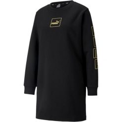 Bluza damska długa sportowa Puma Holiday. Czarne bluzy damskie Puma, s, bez wzorów, z bawełny, bez kaptura. Za 128.00 zł.