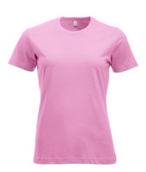 Clique New Classic-T Women Koszulka z bawełny, nowoczesny krój – bright pink. Czerwone t-shirty damskie CLIQUE, xs, bez wzorów, z bawełny, klasyczne, bez kołnierzyka. Za 104.39 zł.