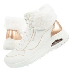 Buty Skechers Uno Rugged 167993/WTRG białe. Białe obuwie sportowe damskie bez wzorów, z polaru. Za 518.78 zł.