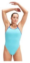 Strój Kąpielowy Speedo Solid Vback – Fluo Arctic/True Cobalt – Rozmiar 38. Niebieskie kostiumy jednoczęściowe damskie Speedo, l, bez wzorów, z materiału, klasyczne, na fitness i siłownię. Za 227.09 zł.