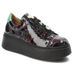 Czarne Sneakersy Maciejka Stylowe Obuwie Damskie. Czarne półbuty damskie Maciejka, bez wzorów, z lakierowanej skóry, eleganckie, bez obcasa, bez zapięcia. Za 433.99 zł.