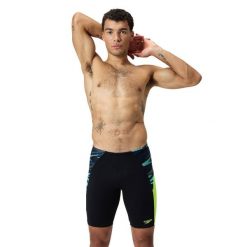 Jammery pływackie męskie Speedo Endurance+ MAX Splice Jammer. Czarne kąpielówki męskie Speedo, m, bez wzorów, do pływania. Za 159.99 zł.