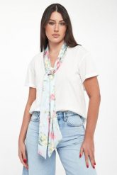 T-shirt damski z szarfą w kwiaty LIU JO. T-shirty damskie Liu Jo, m, bez wzorów, bez kołnierzyka. Za 389.00 zł.