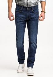 Spodnie Męskie Jeansowe Mustang Oregon Slim Denim Blue 1015041 5000 982, W35 L32. Niebieskie spodnie materiałowe męskie Mustang, l, bez wzorów, z denimu, klasyczne. Za 219.99 zł.