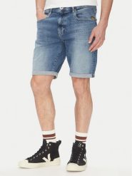 G-Star Raw Szorty jeansowe 3301 D10481 D634 H096 Niebieski Slim Fit. Niebieskie szorty męskie G-Star, m, bez wzorów, z bawełny, retro. Za 260.99 zł.