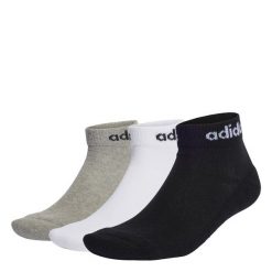 Linear Ankle Socks Cushioned Socks 3 Pairs. Białe skarpety damskie Adidas, bez wzorów, z materiału. Za 39.95 zł.