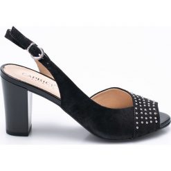 Caprice - Sandały. Czarne sandały damskie Caprice, z materiału. W wyprzedaży za 219.90 zł.
