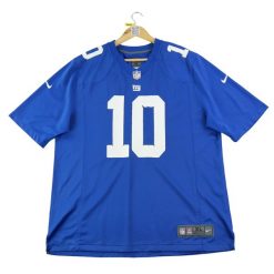 Second life - Męski NFL New York Giants Niebieski Jersey - Stan dobry. Niebieskie koszulki sportowe męskie Nike, m, bez wzorów, z jersey, bez kołnierzyka, bez ramiączek, do piłki nożnej. Za 126.86 zł.