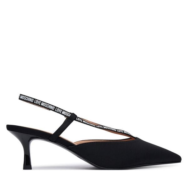 Czółenka LOVE MOSCHINO. Czarne czółenka damskie Love Moschino, bez wzorów, bez obcasa, bez zapięcia. Za 552.99 zł.