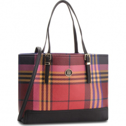 Torebka TOMMY HILFIGER - Honey Med Tote Print AW0AW05665 904. Czerwone torebki do ręki damskie Tommy Hilfiger, ze skóry ekologicznej. Za 699.00 zł.