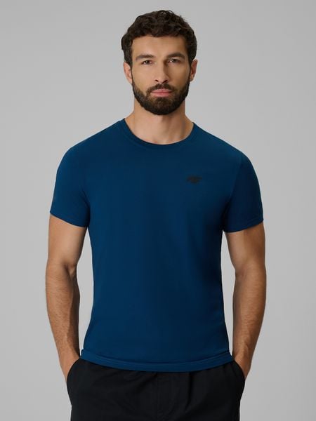 4F T-shirt slim gładki męski - szary M. Szare t-shirty męskie 4f, m, bez wzorów, z bawełny, bez kołnierzyka. Za 59.99 zł.