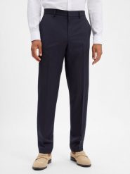 BOSS spodnie z czystej wełny z modułowego zestawu Mężczyźni Regular Fit wełna ze strzyży niebieski, 50. Niebieskie eleganckie spodnie męskie Boss, m, bez wzorów, z wełny. Za 949.95 zł.