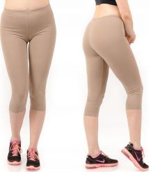 Legginsy damskie 3/4 krótkie Polskie bawełniane Getry Beżowe XXL. Brązowe legginsy damskie LAEMI, xxl, bez wzorów, z bawełny. Za 32.99 zł.
