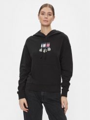 Tommy Jeans Bluza Tjw Bxy Daisy Flag Hoodie DW0DW17708 Czarny Regular Fit. Czarne bluzy damskie Tommy Jeans, xxs, bez wzorów, z bawełny, bez kaptura. Za 249.99 zł.