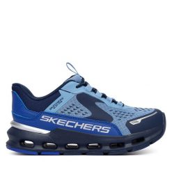 Sneakersy Skechers. Niebieskie trampki i tenisówki chłopięce Skechers, bez wzorów, bez zapięcia. Za 269.99 zł.