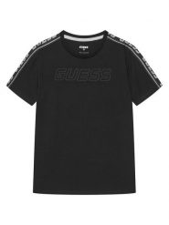 Guess T-Shirt L4YI50 J1314 Czarny Regular Fit. Czarne t-shirty dla chłopców Guess, z aplikacjami, z bawełny, bez ramiączek. Za 99.99 zł.