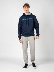 Bluza trekking męska Hoodie. Niebieskie bluzy męskie Champion, l, z aplikacjami, z bawełny, z kapturem. Za 208.00 zł.