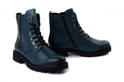 RIEKER REMONTE D8671-12 blue, botki damskie. Zielone botki damskie Rieker Remonte, na zimę, z polaru, bez obcasa, na obcasie, bez zapięcia. Za 529.90 zł.