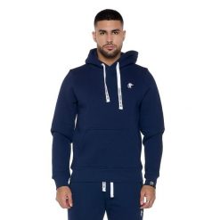 Bluza wygodny z bawełna z kaptur na co dzień. Niebieskie bluzy męskie LEONE 1947 APPAREL, bez wzorów, z bawełny, bez kaptura. W wyprzedaży za 191.56 zł.