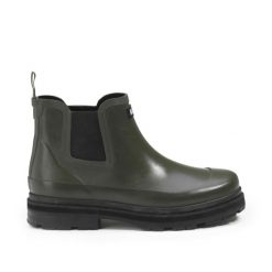 Botki przeciwdeszczowe SOFT RAIN M zielone. Zielone botki męskie Aigle, bez wzorów, z gumy, z okrągłym noskiem, bez zapięcia. Za 635.50 zł.