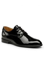 Gino Rossi Półbuty GIULIO-01 122AM Czarny. Czarne eleganckie półbuty Gino Rossi, z lakierowanej skóry, wizytowe, bez zapięcia. Za 208.99 zł.