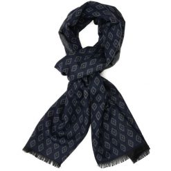 Granatowy Szalik Męski Ciepły Miękki Szal Gładki Elegancki Mes-Jed. Niebieskie szaliki męskie bez wzorów, z materiału. Za 29.99 zł.
