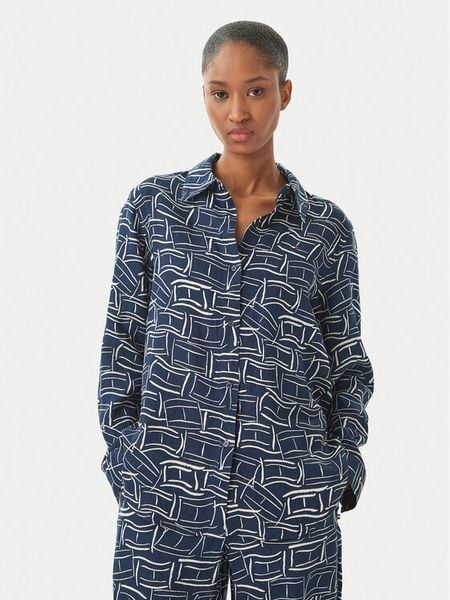 Tommy Hilfiger Koszula WW0WW44679 Granatowy Regular Fit. Niebieskie bluzki damskie Tommy Hilfiger, bez wzorów, bez kołnierzyka, bez ramiączek. Za 489.99 zł.