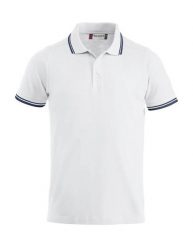 Clique Polo Amarillo z czesanego bawełny 100% — unisex, kontrastowe paski. Białe paski damskie CLIQUE, bez wzorów, z bawełny. Za 139.52 zł.