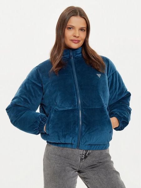 Guess Kurtka zimowa V4BL03 KBXI2 Niebieski Regular Fit. Niebieskie kurtki damskie Guess, na zimę, xl, z aplikacjami, z syntetyku, bez kaptura. Za 419.99 zł.