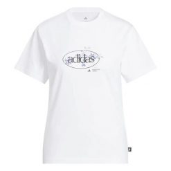Koszulka damska ADIDAS W Elem Flrl Tee M. Białe t-shirty damskie Adidas, m, bez wzorów, z bawełny, klasyczne, bez kołnierzyka. Za 139.00 zł.