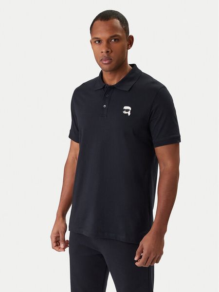 KARL LAGERFELD Polo 745710 561224 Granatowy Regular Fit. Niebieskie koszulki polo męskie KARL LAGERFELD, m, bez wzorów, z bawełny, bez ramiączek. Za 479.99 zł.