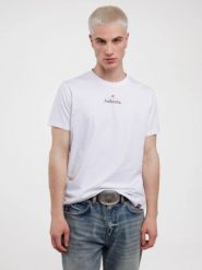 Koszulka męska z linii Authentic z nadrukiem biała Techmunen 101. Białe t-shirty męskie Big Star, na wiosnę, l, z aplikacjami, z bawełny, klasyczne, bez kołnierzyka. Za 99.99 zł.