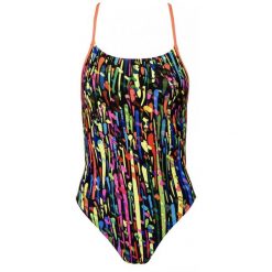 Strój jednoczęściowy kąpielowy damski na basen Aqua-Sport Single Cross Krople. Czarne kostiumy jednoczęściowe damskie AQUA-SPORT, xs, bez wzorów, sportowe, do pływania. Za 139.00 zł.