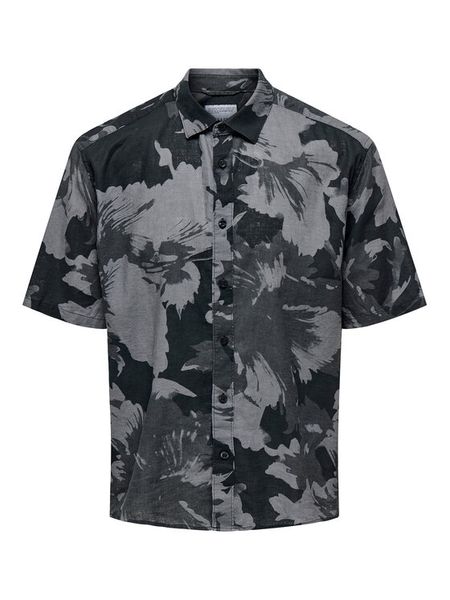 Only & Sons Koszula Caiden 22032123 Szary Relaxed Fit. Szare koszule męskie Only & Sons, l, bez wzorów, z bawełny, bez kołnierzyka, bez ramiączek. Za 69.99 zł.